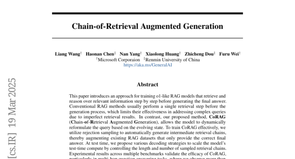 丰益国际 微软推出CoRAG：让AI学会像侦探一样一步步搜索信息